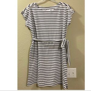 Motherhood Maternity Dress Size Large Stripe White/Black Tie Back Dolman Sleeve